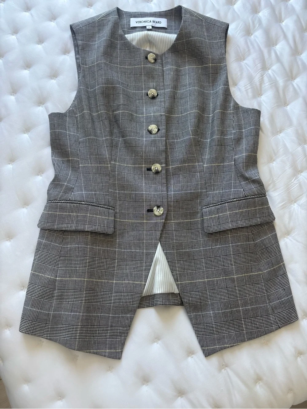 Veronica Beard Gray Plaid Sleeveless Vest Brand NEW! $428 size 10